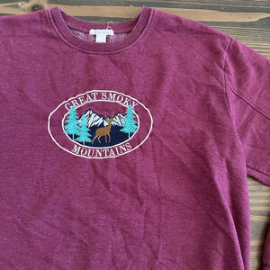 Full Tilt Juniors Sweatshirt M Maroon Great Smoky Mountains Cozy Vintage Cottage